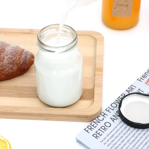 Qappda 6Oz Glass Bottles Set Of 36,Clear Glass Milk Bottle With Lid,Reusable 200Ml Juice Bottle Beverage Containers Bulk For Kombucha,Honey,Pudding #TOP6