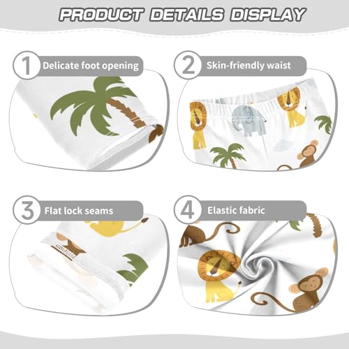 Cute Wild Animal Girls Leggings,Workout Leggings for Girls Toddler Athletic Legging Size for 3-10T3