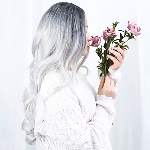 Lurrose Peruca de Cabelo Encaracolado Comprido Peruca Cosplay Onda Longa Com Capa Lolita Anime Peruc