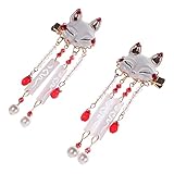 KOCKSHION 1 ペア苏ヘアクリップ 対 メタルアニマルデザイン 髪飾り 性用タッセ