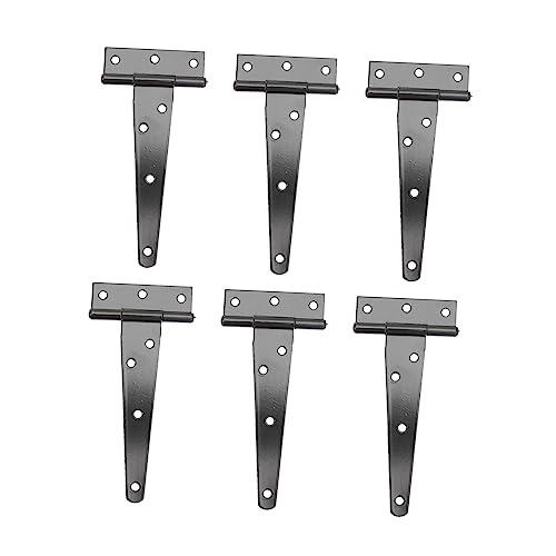 NUOLUX 6個 型ヒンジ 錆びにくい黒塗装 頑丈な鉄製 ゲート ドア用 家具 納屋ドア適用 耐酸化性 静音設計 向け