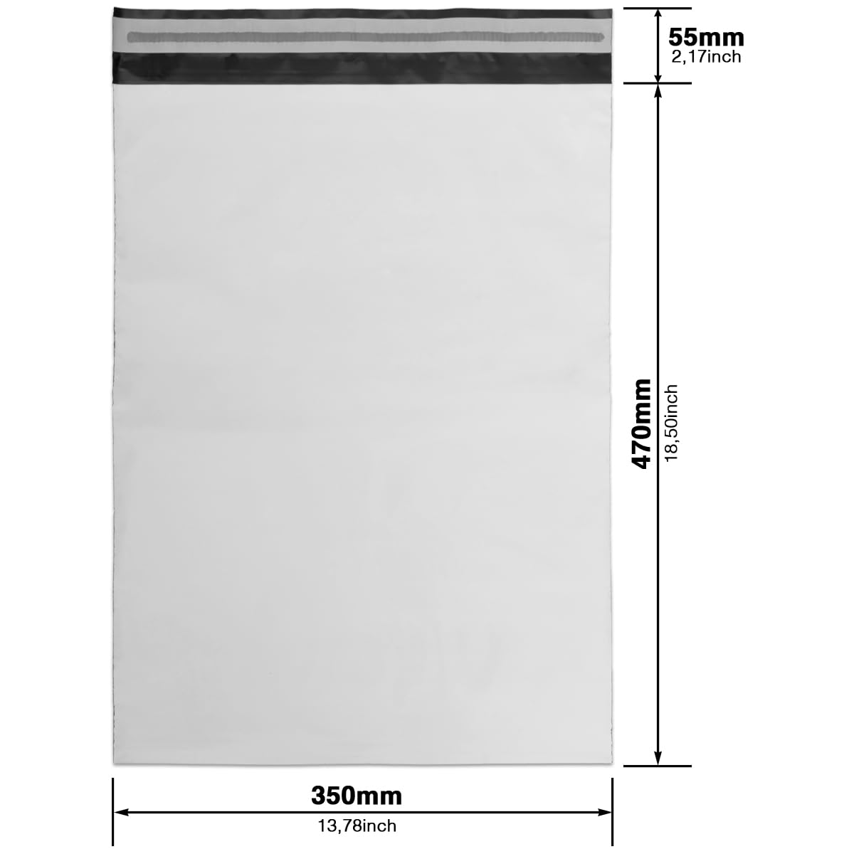 verpacking Versandbeutel 350x470 mm Weiß/Schwarz [Größe und Stückzahl wählbar] Blickdicht Coex Versandtaschen für Kleidung selbstklebend Verpackungstüten Folienversandtaschen 100 Stück