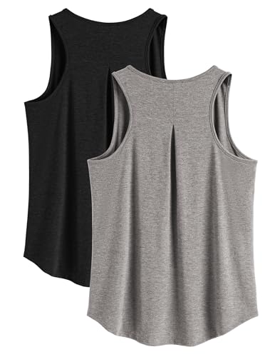 PINSPARK Workout Tops for Women Racerback Tank Top Pack Sleeveless Athletic Running Tops Loose Gym Shirt Quick Dry Yoga Tank