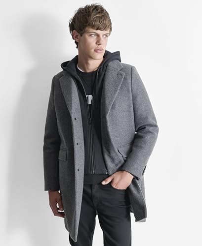 DKNY Mens Water Resistant Wool Cold Weather Casual Jacket2