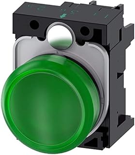 Siemens 3SU11026AA401AA0 Indicator Light Unit, 22mm, Plastic, LED 24V AC/DC, Screw Terminal, Green