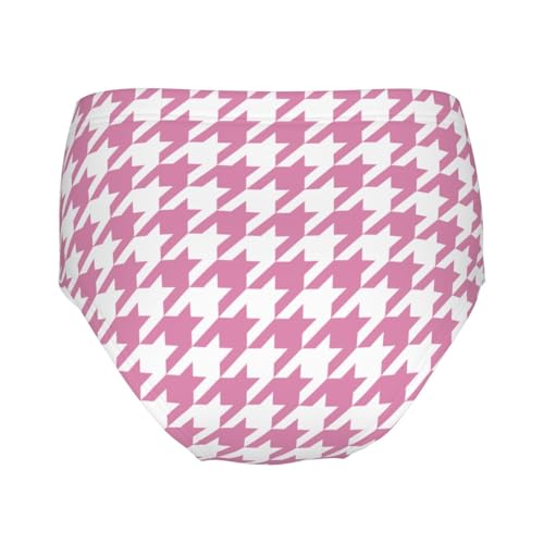Pink Houndstooth Girls' Underwear Soft Cotton Little Girls Panties Comfort Briefs2