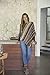 Back From Bali Womens Colorful Knit Poncho Sweater Cape Soft Striped Boho Tunic Shawl Multicolored