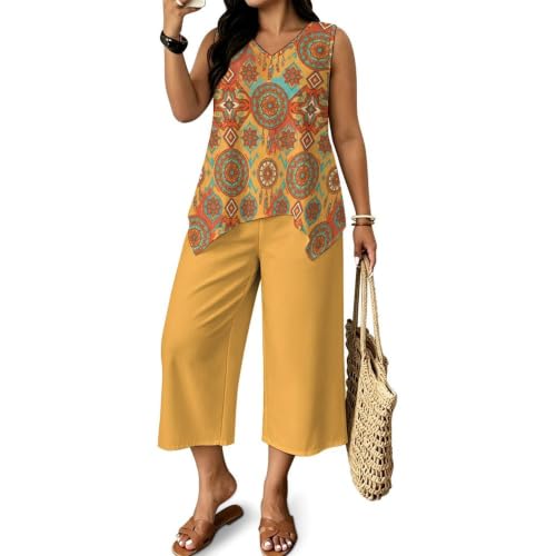 Conjunto de ropa fresco y ligero para mujer con pantalón holgado de talle alto estilo casual