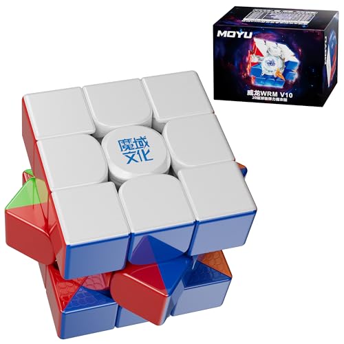 CuberShop Moyu WRM V10 20-Magnet Ball Core Version (UV Glossy) Stickerless 3x3 Speed Cube, moyu WeiLong WR M v10 Pro Twenty Magnets Magnetic+Ball Core, WRM 2024 New Flagship (UVCoated Pro Version)