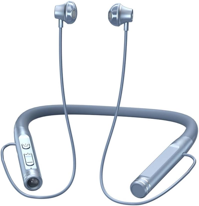 Neckband Bluetooth Headphones, Wireless Earbuds with Microphone Flashlight Around The Neck Waterproof Sport Headset Noise Cancelling Ear Buds 120H Playtime for Running Cycling