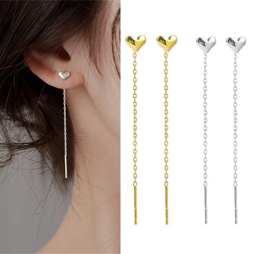 KWKPR Heart Shaped Earrings – Elegant Gold Plated Dangle Jewelry