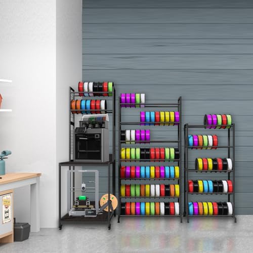 3D Printer Stand with Double Layer 3D Printer Filament Storage Rack, TR22 Heavy Duty Mobile Printer Table with Wheels for Studio Office Storage and Organization