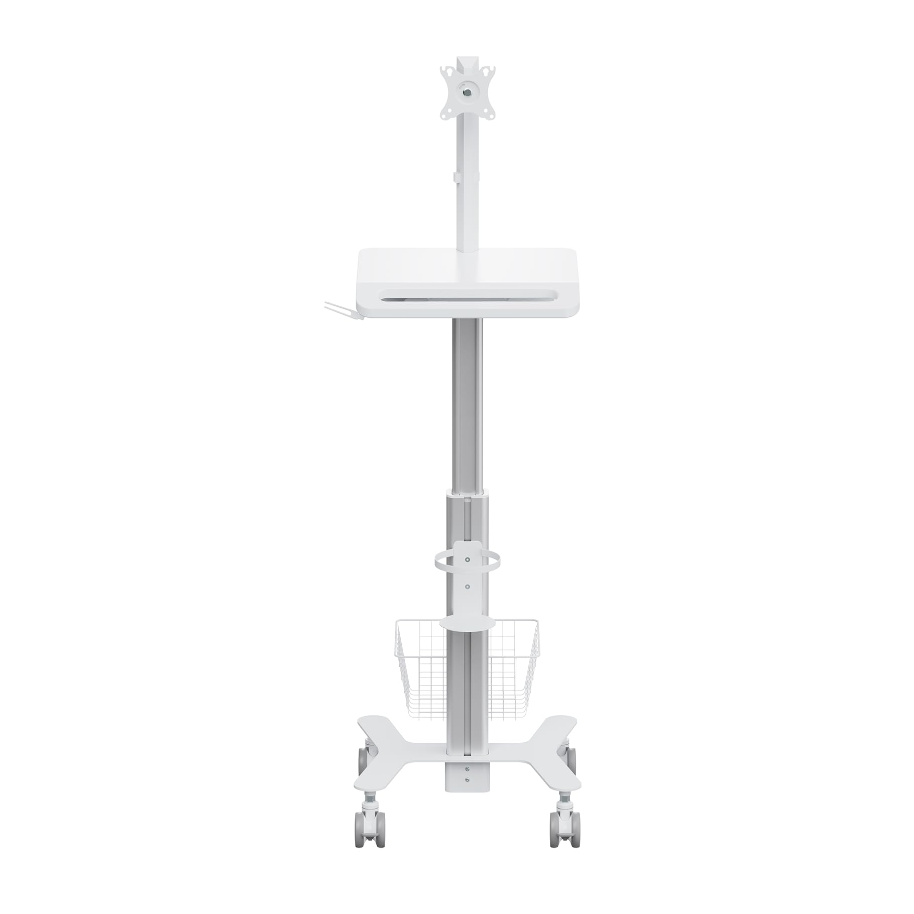 Carro para Equipos médicos con Soporte para Monitor 17"-27", Altura Regulable 80-120 cm