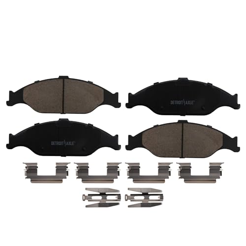 Image of Detroit Axle - Front Brake Kit for 1999-2004 Ford Mustang Base and GT | Brakes Rotors and Ceramic Brake Pads 2000 2001 2002 2003 Replacement