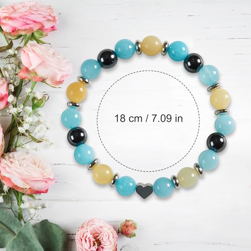 Image of Natural Stone Bracelets Gifts Heart Charm Bracelet Gifts Bracelets Gifts With Warm Message Card Bracelet