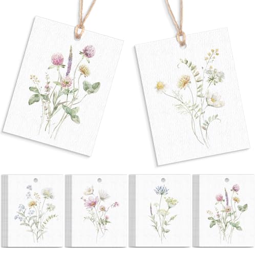 AmazingSpark 50 Set Floral Blank Gift Tags with...