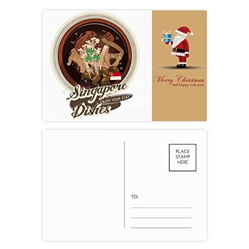 Cartes postales traditionnelles Singapour Bak Kut Teh Père Noël pour collectionneurs