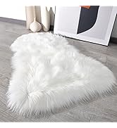 Vocrite White Faux Fur Rug, Fluffy Sheepskin Rug, 2x3 Feet Small Soft Area Rug, Shag Fuzzy Machin...