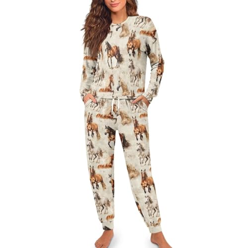 Image of Womens Lounge Set Long Sleeve Soft Pajama Sets