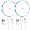 MagSafe Charger 2 Pack 15W Magnetic Wireless Charger Fast Charging Pad Compatible with iPhone 16/15/14/13/12 Series & AirPods 3/2/Pro Magnetic MagSafe Charging Pad with Dual Ports