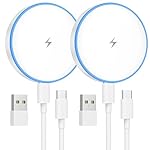 MagSafe Charger 2 Pack 15W Magnetic Wireless Charger Fast Charging Pad Compatible with iPhone 16/15/14/13/12 Series & AirPods 3/2/Pro Magnetic MagSafe Charging Pad with Dual Ports