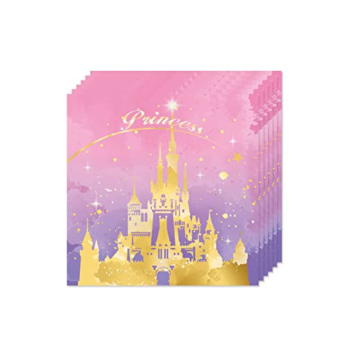 Egami 40Pcs Princess Castle Party Supplies,Include 20 Plates, 20 Napkin,Used For Princess Castle Birthday Party Decoration #TOP3