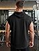 JMIERR Men's Sleeveless Drawstring Hooded Tank Tops T-Shirt - Casual Fashion Slim Fit Cotton Muscle Hoodies Sweatshirts Tee Shirt for Gym Workout Daily Wear, S, Black