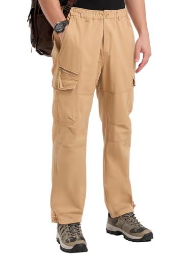 Tessuto di cotone traspirante: i pantaloni cargo in 100% cotone offrono una circolazione ottimale dell'aria e proprietà termoregolanti. Perfetto come pantaloni da trekking durante le attività con sbalzi di temperatura.
