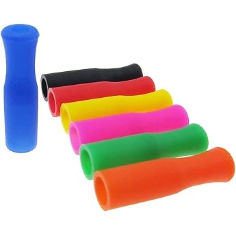 20 Pcs Multicolor Silicone Straw Tips Reusable Mouth Guard Durable Metal Straws Prevent Scalding Fits Stainless Steel Straws Disposable Straws 6mm Wide