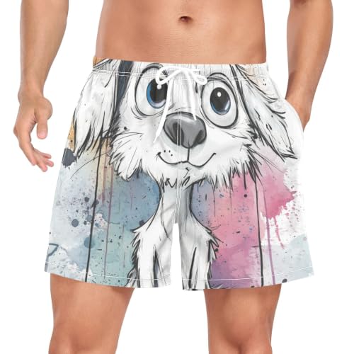 Traje de baño de secado rápido para hombre solución contra humedad bañador estampado Beagle