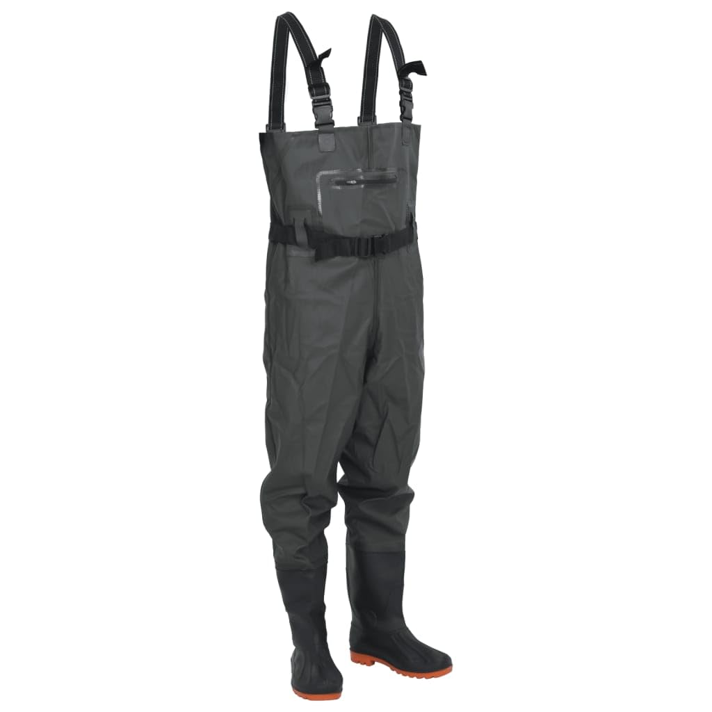 Tomostar Pêche Waders Cuissardes, Cuissardes Pantalon de Pêche avec Bottes et Ceinture Vert foncé Taille 40