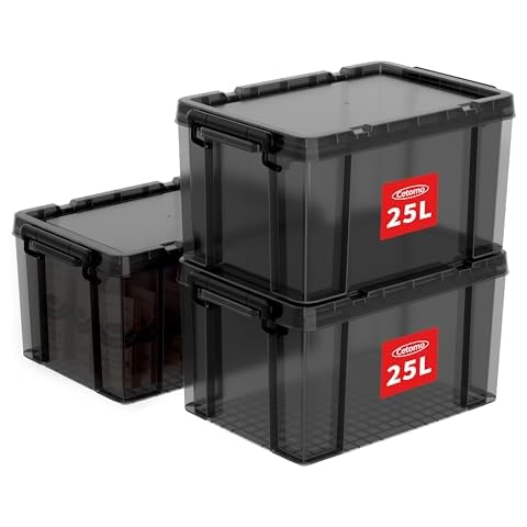 Cetomo 25L Stackable Storage Boxes with Lids Cover