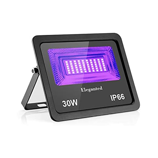 Eleganted 30 W LED svart ljus strålkastare, UV strålkastare med kontakt, IP66 vattentät svart lampa, fluorescens blacklight med strömbrytare, UV strålkastare festljus för bar, neonfärger, festdekoration