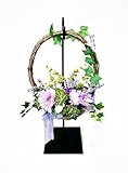 Clearco Wreath Display Stand, Hanging Flower Stand, Handbag Display and Metal Adjustable Height Display Holder for Hanging Flowers, Handbags, Wreaths, Lanterns, Signs, Jewelry, and Artifacts