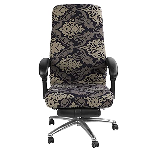 Ryoizen Housse de Chaise de Bureau Extensible Housse de Fauteuil Rotatif Amovible Universel Housses de Chaise Moderne Housse Siege Bureau Lavable Couverture de Chaise pour Bureau Gaming,M,Noir