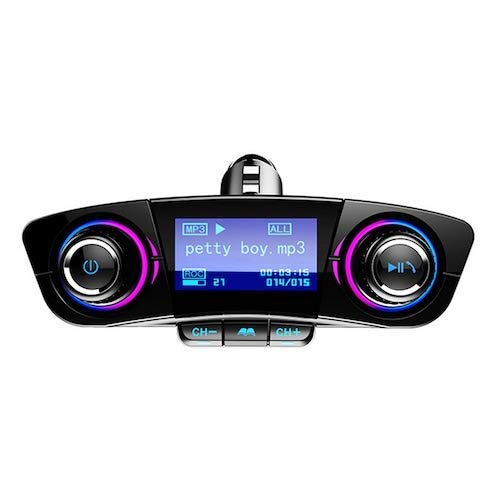  HaiMa Auto Car Mp3 Player Bluetooth Fm Transmitter Wireless Aux Modulator Handsfree Radio Music Player Usb Car Charger Adapter Disco Lcd Display Cars - Nero