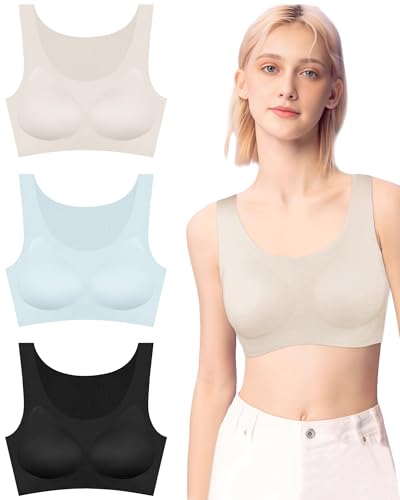 Big Girls Bras Teen Sports Training Bra 12-14 14-16 16-18 Kids Wide Straps Removable Padded Seamless - Main Image