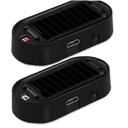 Haowul Alarma Ficticia Simulada De Energía Solar del Automóvil 2pcs Universal Antirrobo USB Cargador Led Seguridad Intermitente Lámpara De Alarma De Luz De Advertencia