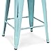 Best Choice Products 24in Set of 4 Stackable Modern Industrial Distressed Metal Counter Height Bar Stools - Blue