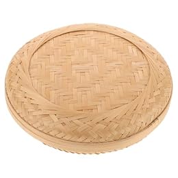 BESTOYARD Bamboo Tea Cake Box, 8.46x8.46x2.16in Woven Storage Organizer for Puerh Tea, Traditional Chest for Home & Kitchen
