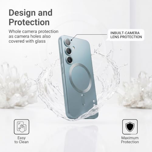 Image of amazon basics Premium Mag-Safe Case for Samsung Galaxy A54 5G | Shockproof & Anti-Scratch Cover | Soft Silicone with Wireless Charging | Camera Lens Guard - Blue