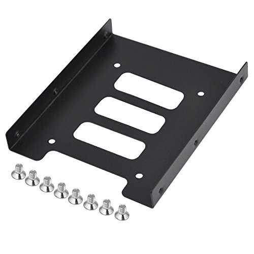 TRIXES Métal Noir 2,5 Pouces SSD à 3,5 Pouces SSD Kit de Montage de Disque Dur Interne - Support pour Disque Dur - Remplacement de Montage Haute Performance