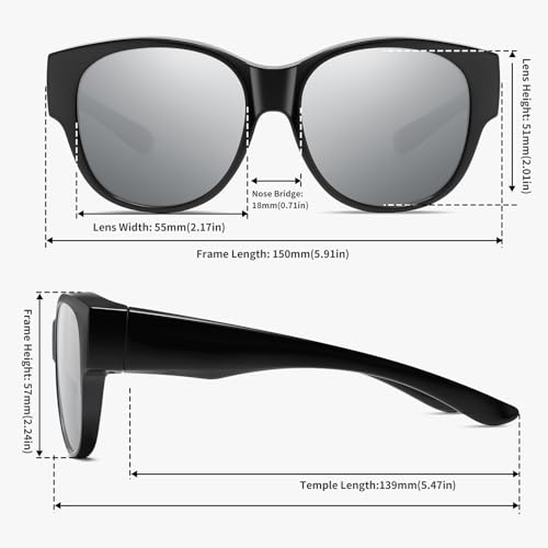 Image of GEGURI Polarized Sunglasses Fit Over Glasses for Men Women, Oversized Square Sun Glasses UV400 Protection Shades