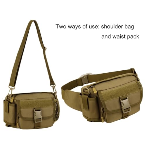 Riñonera multifuncional militar impermeable con bolsillo para botella 5