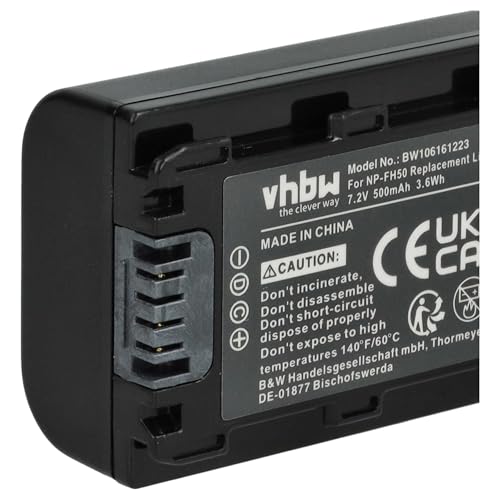 vhbw 2X batería Compatible con Sony DCR-SR35(E), DCR-SR290(E), DCR-SR32(E) cámara de vídeo (500 mAh, 7,2 V, Li-Ion) con Chip - imagen 7