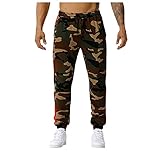 Herren Cargohose Camouflage Mittlere Taille Jagd Und Freizeithose Mit Geradem Bein Atmungsaktiv Outdoorhose Regular Fit Jogginghose Bundeswehr Streetwear Stretch Trekkinghose