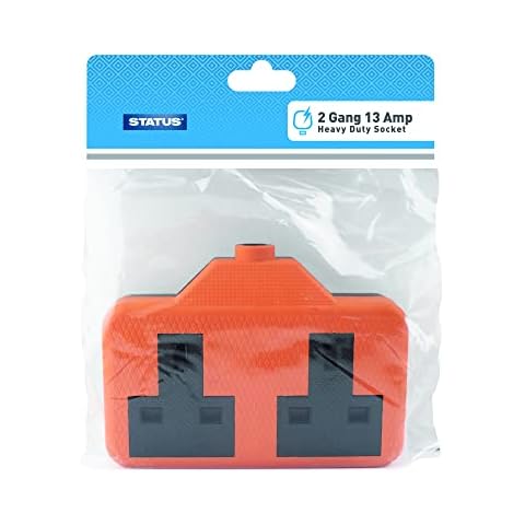 Status 2-Way Re-Wireable Socket Block - Orange Cover