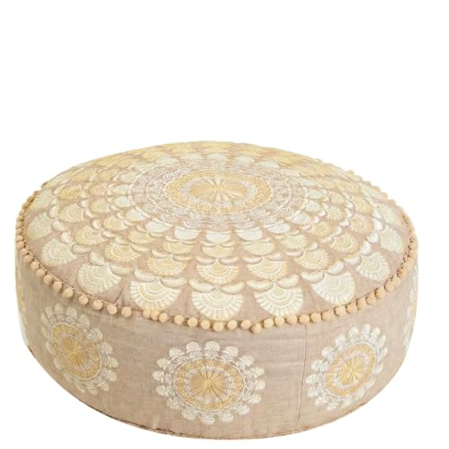 Mandala Life ART Bohemian Pouf Ottoman Cover 24x8- Luxury, Artisan
