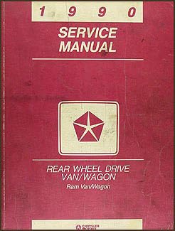 1990 Dodge Ram Van & Wagon Repair Shop Manual Original B100-B350