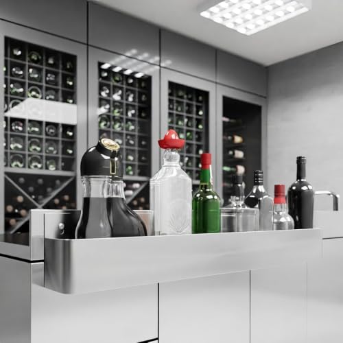 Image of 36 in. Single Tier Stainless Steel Speed Rail Rack for Commercial Bars, NSF